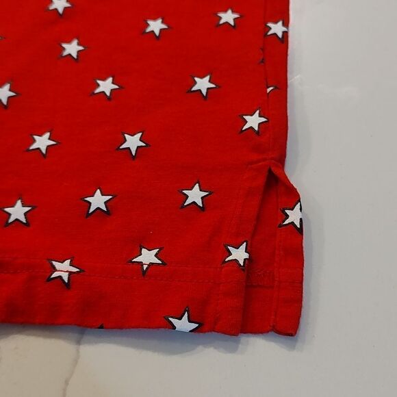 Pendleton Petites Red Short Sleeve Shirt with White Stars - Picture 4 of 8